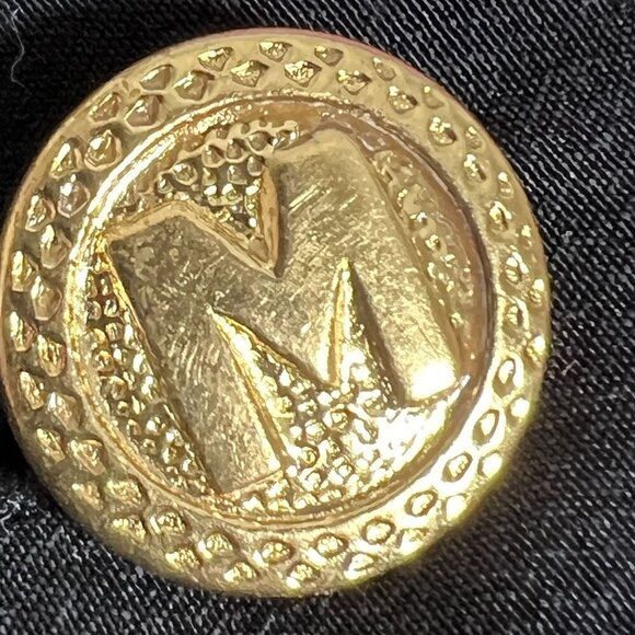 Bob Mackie Womens L Wearable Art 100% Silk Blouse Gold Buttons Contrast Trim Top - Picture 8 of 16